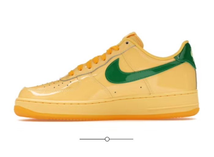 Nike Air Force 1 Low Patent Leather Topaz Gold Pine Green IO4489-700
