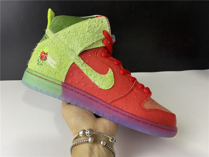 nike sb dunk high strawberry cough - cw7093-600