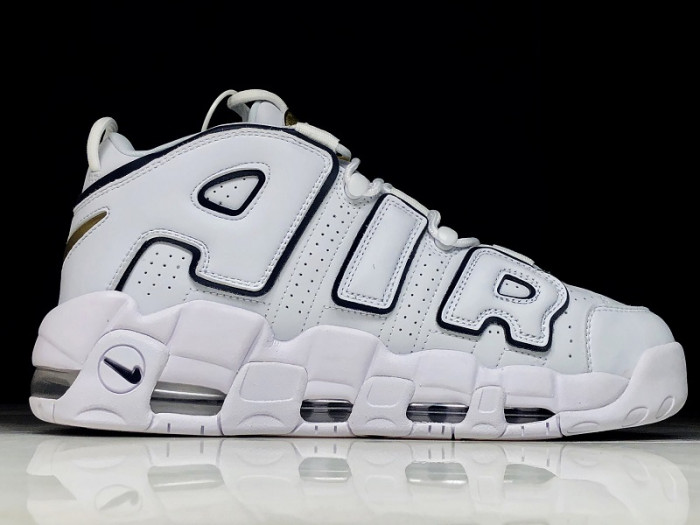 Nike Air More Uptempo White Navy Gold 415082-109