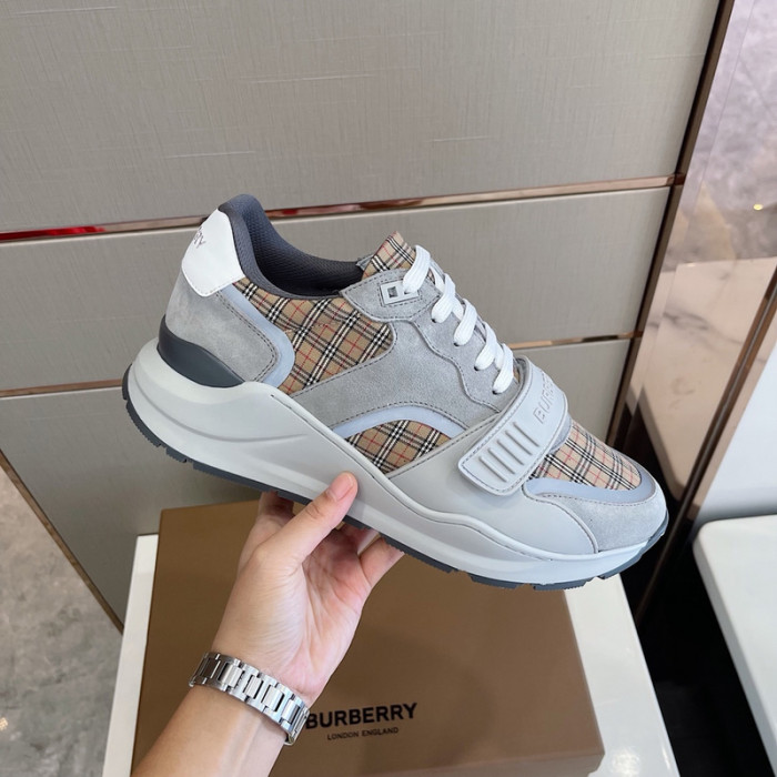 Bur*berry Vintage Check, Leather and Mesh Sneakers