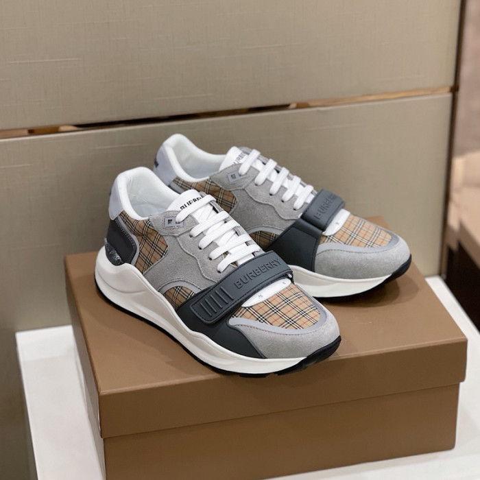 Bur*berry Vintage Check, Leather and Mesh Sneakers